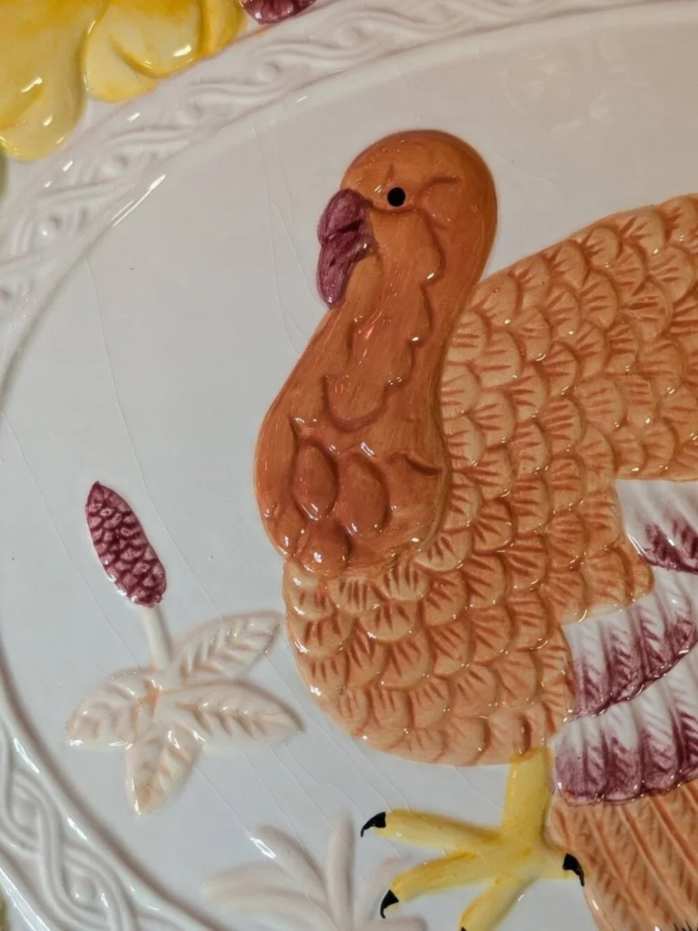 Large Hand Painted Turkey Platter